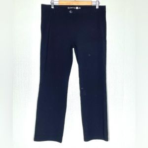 Betabrand black yoga pants dress pants pull-on straight legs stretching